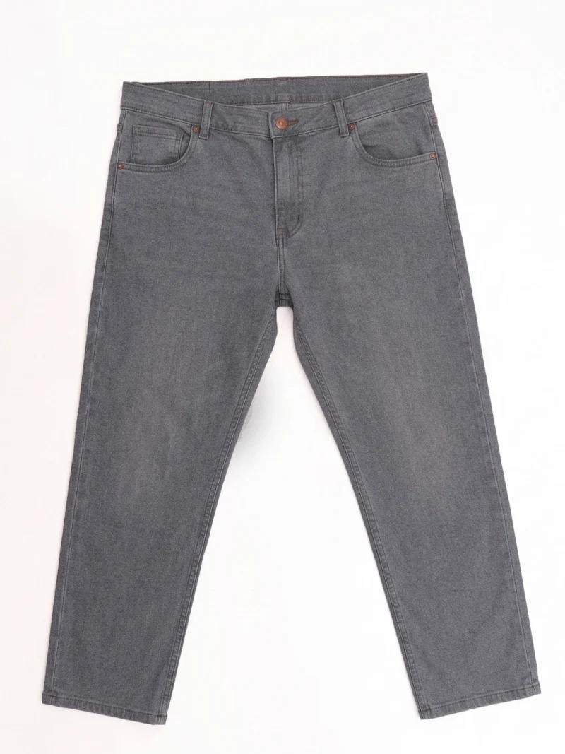 Antrasit Erkek Kot Pantolon | Likralı Klasik Kesim Büyük Beden Denim Jean