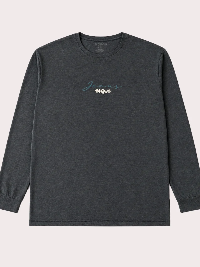 Antrasit Yazılı Erkek Sweatshirt | Bisiklet Yaka Büyük Beden 179