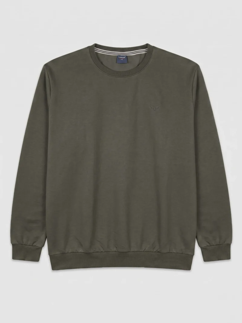 Hardal Erkek Sweatshirt | Bisiklet Yaka Büyük Beden 179