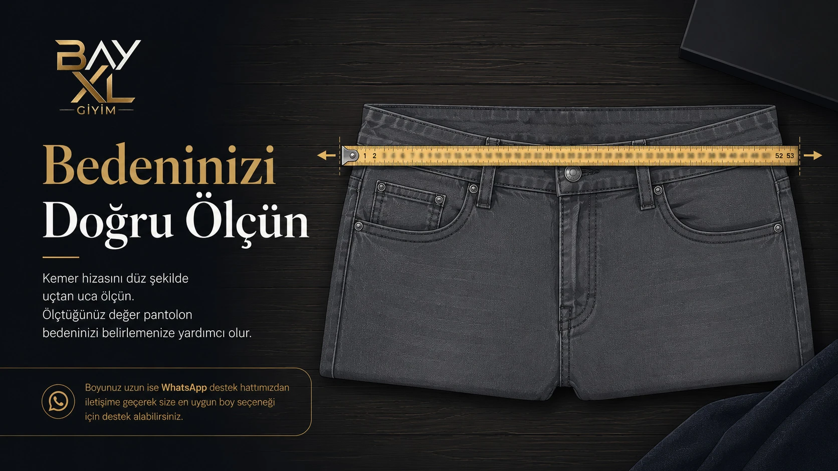 Bay XL Giyim Beden Ölçüm Tablosu