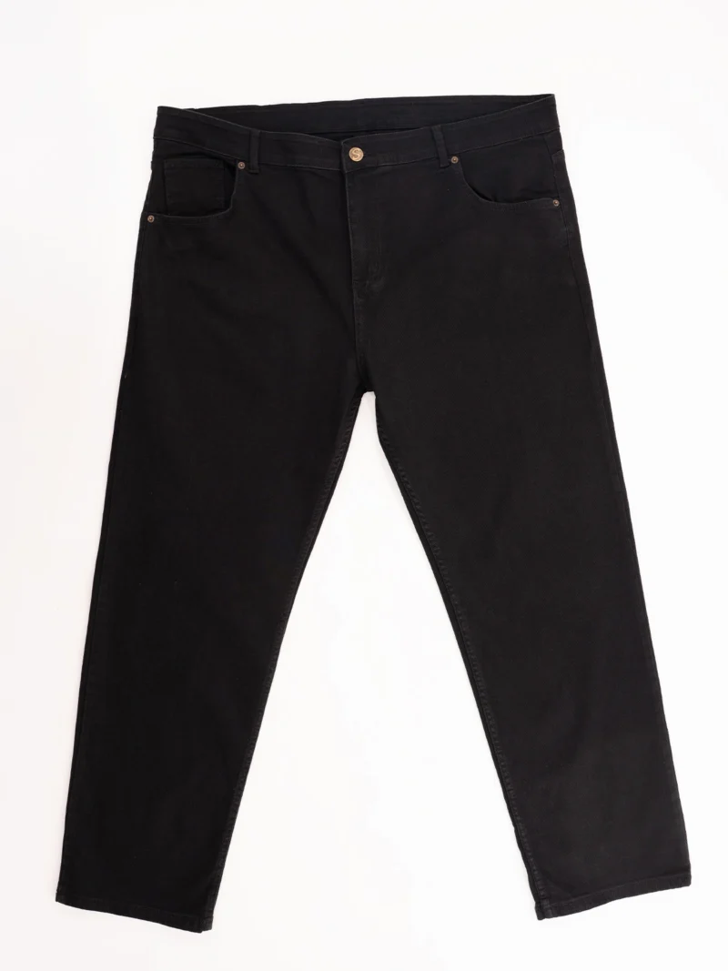 Siyah Erkek Kot Pantolon | Likralı Klasik Kesim Büyük Beden Denim Jean